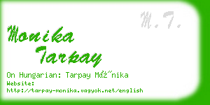 monika tarpay business card